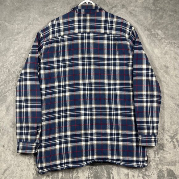LL Bean Shirt Mens Large Tall Plaid Fleece Lined Flannel Overshirt Shacket Fall - Picture 8 of 8